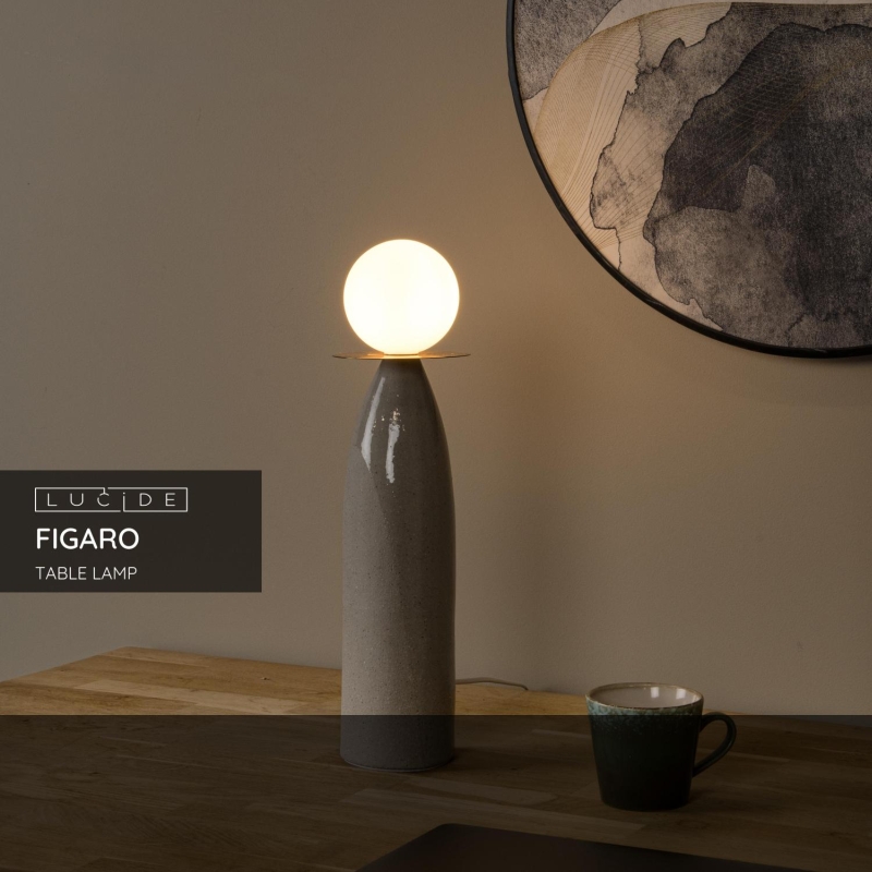 Lucide FIGARO - Stolná lampa - Ø 12 cm - 1xG9 - Sivá
